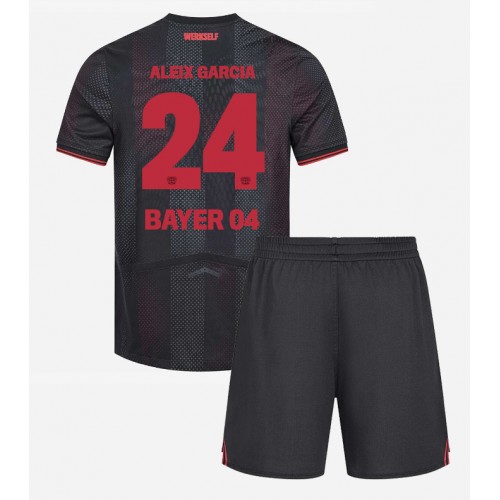 Otroški Nogometni dresi Bayer Leverkusen Aleix Garcia #24 Domači 2025-26 Kratek Rokav (+ Kratke hlače)